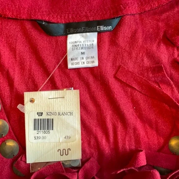 Ellison (King Ranch) Faux Suede Maroon Dress Size M, NWT - Picture 9 of 10